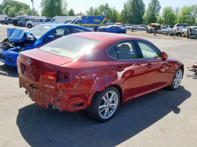 JTHBK262062010207 - 2006 LEXUS IS 250 RED photo 4