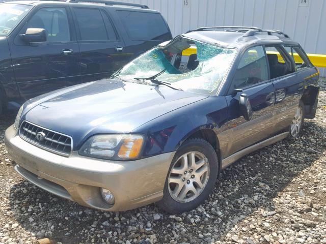 4S3BH675936646239 - 2003 SUBARU LEGACY OUT BLUE photo 2