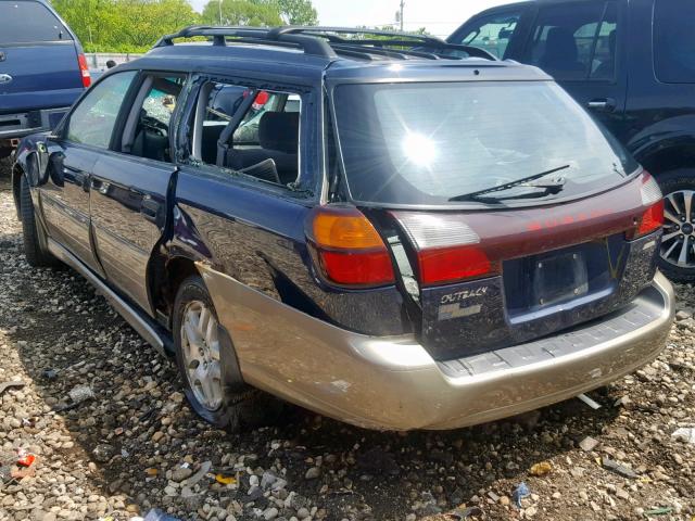 4S3BH675936646239 - 2003 SUBARU LEGACY OUT BLUE photo 3