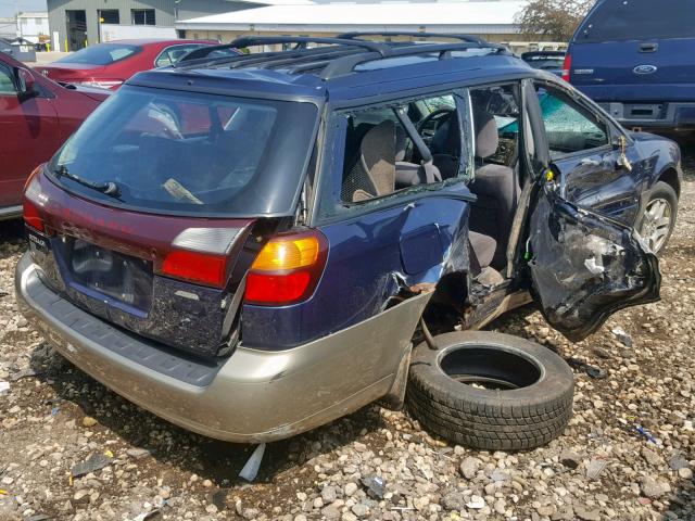 4S3BH675936646239 - 2003 SUBARU LEGACY OUT BLUE photo 4