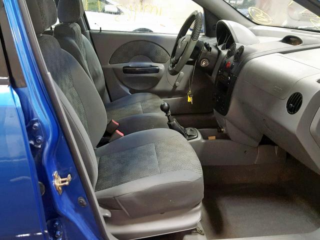 KL1TD52655B427841 - 2005 CHEVROLET AVEO BASE ლურჯი ფოტო 5