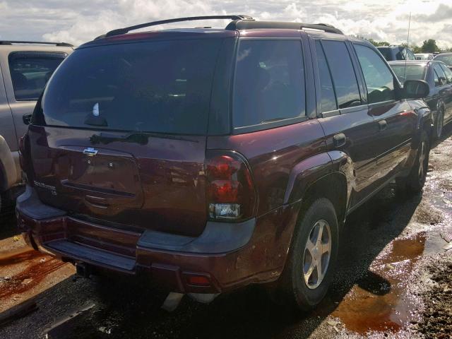 1GNDT13SX62256646 - 2006 CHEVROLET TRAILBLAZE BURGUNDY photo 4