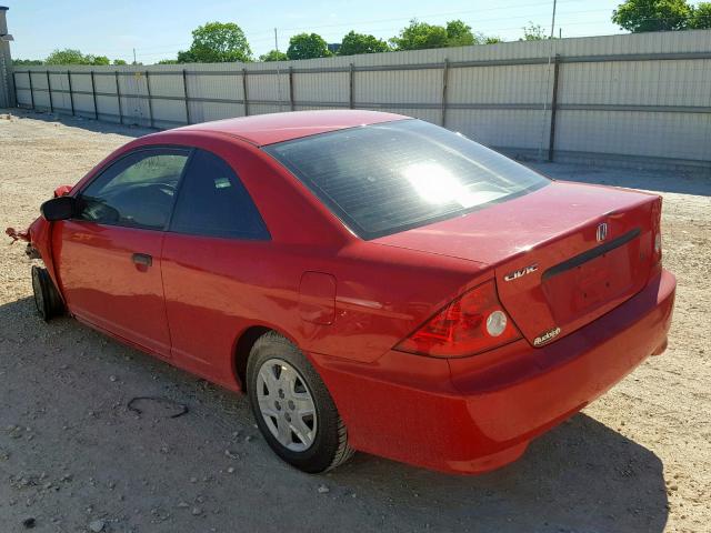 1HGEM22125L000567 - 2005 HONDA CIVIC DX V RED photo 3