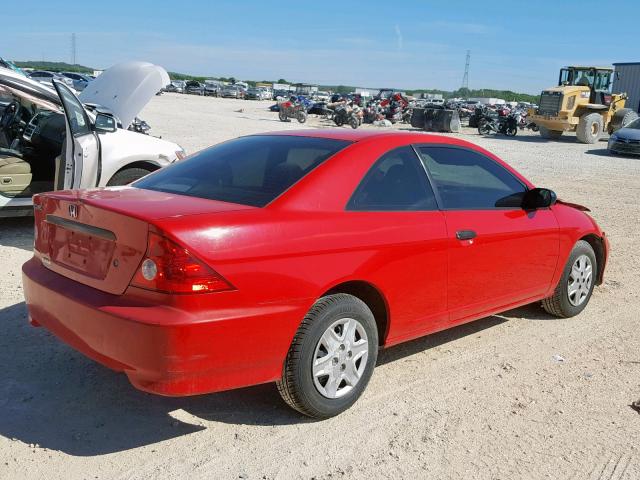 1HGEM22125L000567 - 2005 HONDA CIVIC DX V RED photo 4