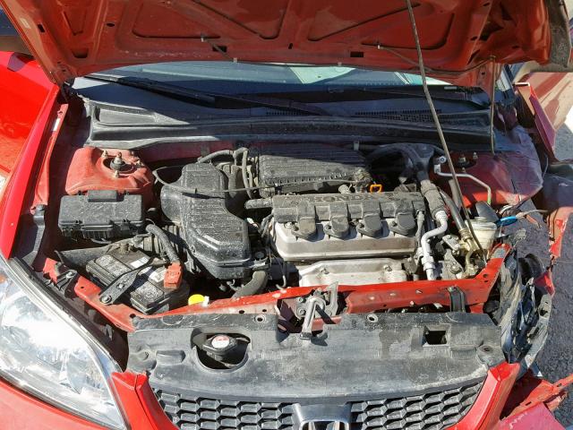 1HGEM22125L000567 - 2005 HONDA CIVIC DX V RED photo 7