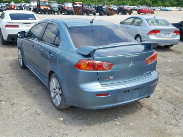 JA3AU86U88U022218 - 2008 MITSUBISHI LANCER GTS BLUE photo 3