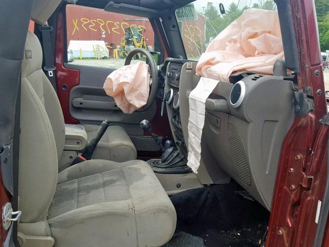 1J4FA54138L512508 - 2008 JEEP WRANGLER S RED photo 5