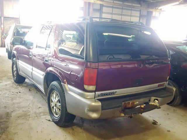 1GKDT13W812211794 - 2001 GMC JIMMY BURGUNDY photo 3