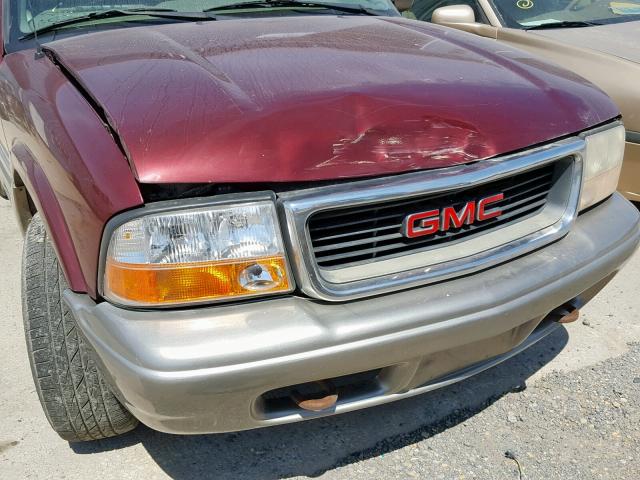 1GKDT13W812211794 - 2001 GMC JIMMY BURGUNDY photo 9