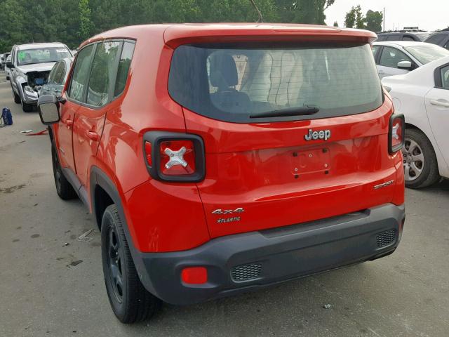 ZACCJBAT8GPE07518 - 2016 JEEP RENEGADE S 红色 照片 3