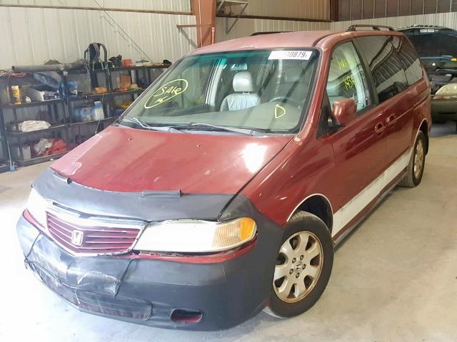 5FNRL18954B104756 - 2004 HONDA ODYSSEY EX RED photo 2