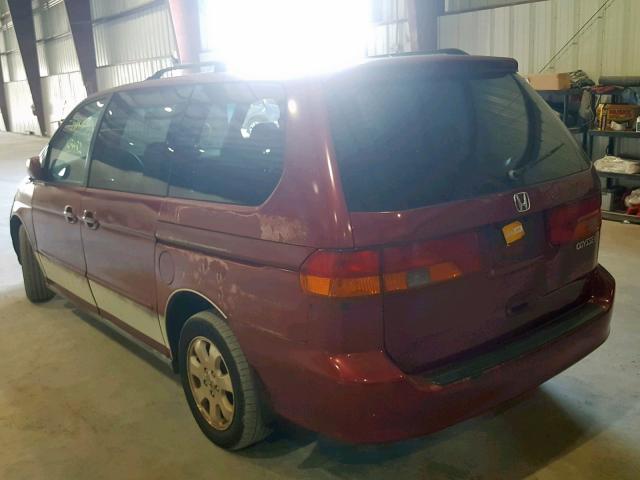 5FNRL18954B104756 - 2004 HONDA ODYSSEY EX RED photo 3