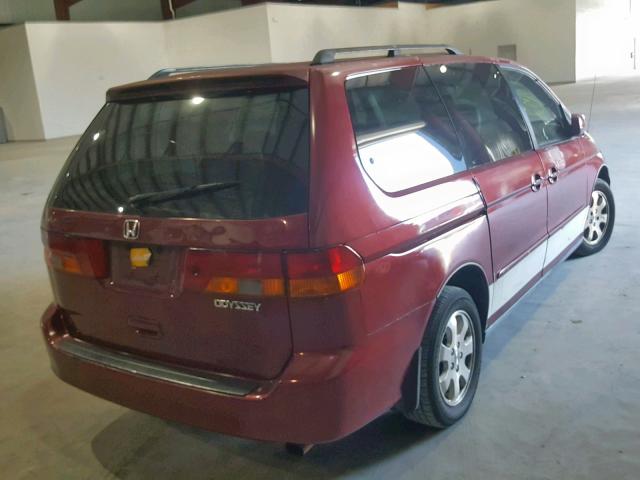 5FNRL18954B104756 - 2004 HONDA ODYSSEY EX RED photo 4