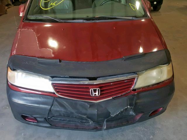 5FNRL18954B104756 - 2004 HONDA ODYSSEY EX RED photo 7