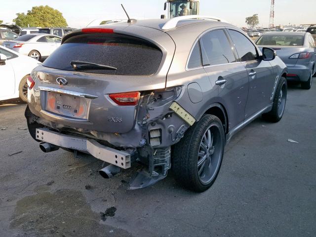 JNRAS18U69M101657 - 2009 INFINITI FX35 GRAY photo 4