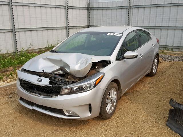 3KPFL4A81HE123676 - 2017 KIA FORTE EX SILVER photo 2