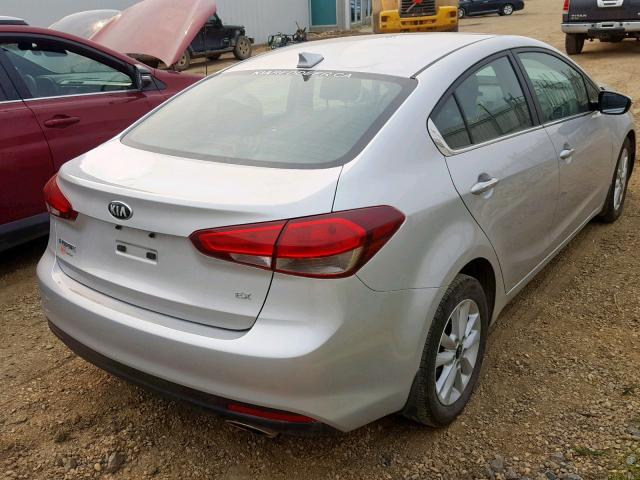 3KPFL4A81HE123676 - 2017 KIA FORTE EX SILVER photo 4