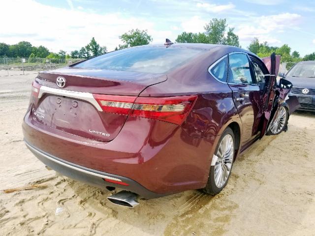 4T1BK1EB1GU197035 - 2016 TOYOTA AVALON XLE RED photo 4