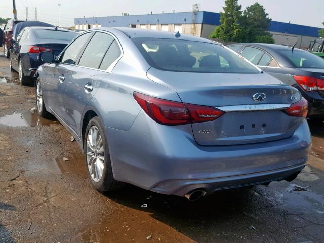 JN1EV7AR8JM435116 - 2018 INFINITI Q50 LUXE BLUE photo 3