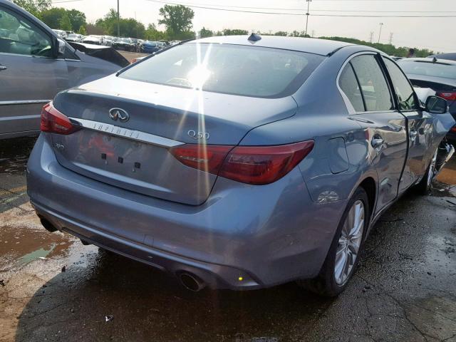 JN1EV7AR8JM435116 - 2018 INFINITI Q50 LUXE BLUE photo 4