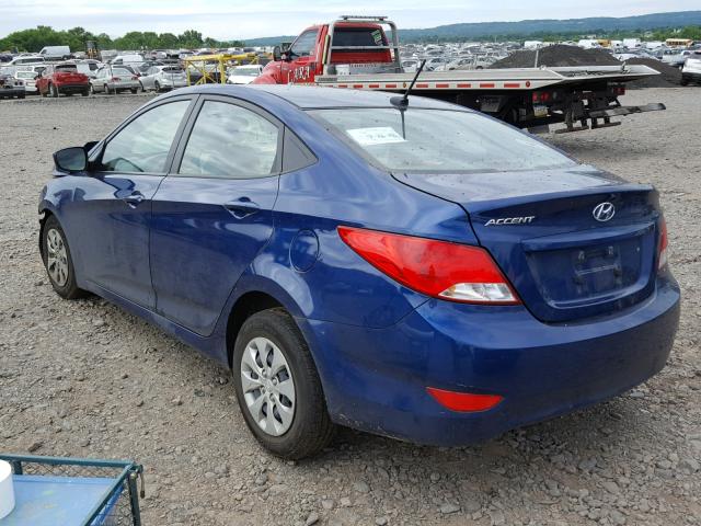 KMHCT4AE7HU186335 - 2017 HYUNDAI ACCENT SE BLUE photo 3