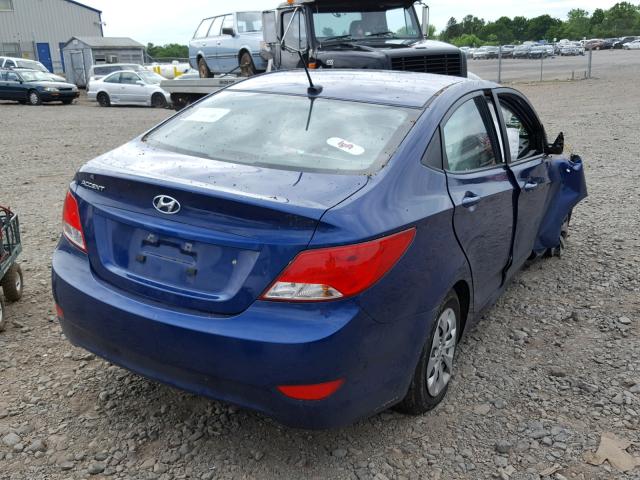 KMHCT4AE7HU186335 - 2017 HYUNDAI ACCENT SE BLUE photo 4