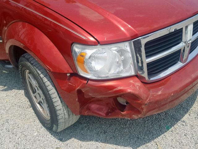 1D8HB48N68F120349 - 2008 DODGE DURANGO SL RED photo 9