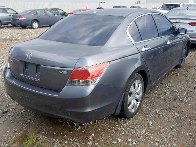 1HGCP36838A020631 - 2008 HONDA ACCORD EXL GRAY photo 4