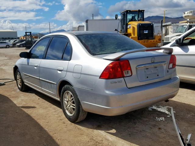 2HGES165X3H507398 - 2003 HONDA CIVIC LX SILVER photo 3