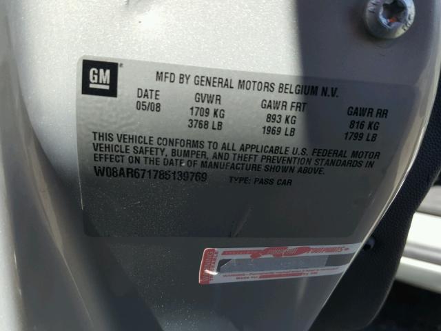 W08AR671785139769 - 2008 SATURN ASTRA XE GRAY photo 10