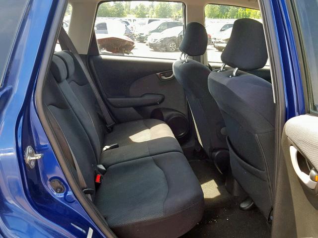 JHMGE88499S013299 - 2009 HONDA FIT SPORT BLUE photo 6