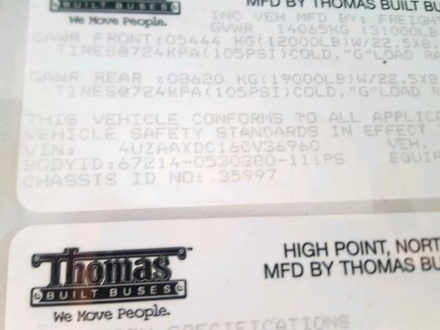 4UZAAXDC16CV36960 - 2006 FREIGHTLINER CHASSIS FS YELLOW photo 10