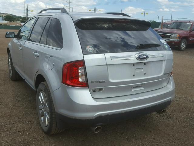 2FMDK4KCXEBA66101 - 2014 FORD EDGE LIMIT SILVER photo 3