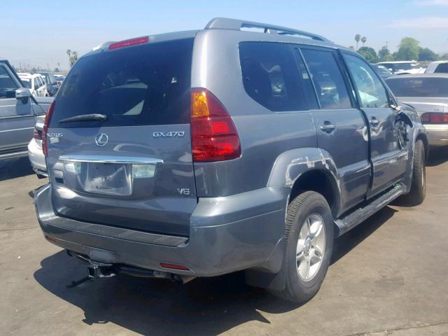 JTJBT20X840057686 - 2004 LEXUS GX 470 GRAY photo 4