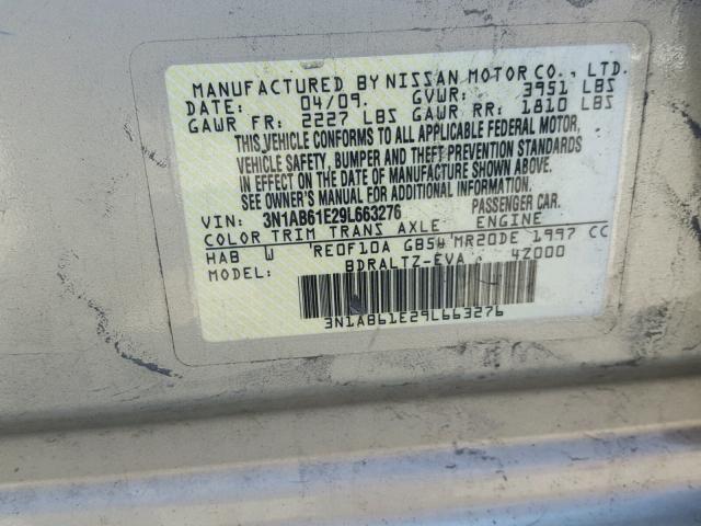 3N1AB61E29L663276 - 2009 NISSAN SENTRA 2.0 GOLD photo 10