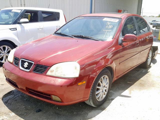 KL5JJ52ZX4K978242 - 2004 SUZUKI FORENZA LX BURGUNDY photo 2