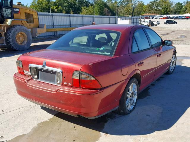 1LNHM87A141630455 - 2004 LINCOLN LS 勃艮第红 照片 4