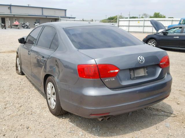 3VW2K7AJ6EM254364 - 2014 VOLKSWAGEN JETTA BASE CHARCOAL photo 3