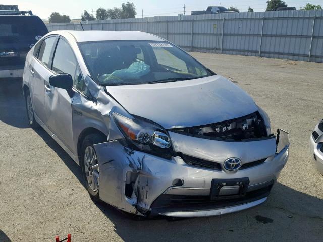 JTDKN3DPXD3040612 - 2013 TOYOTA PRIUS PLUG SILVER photo 1