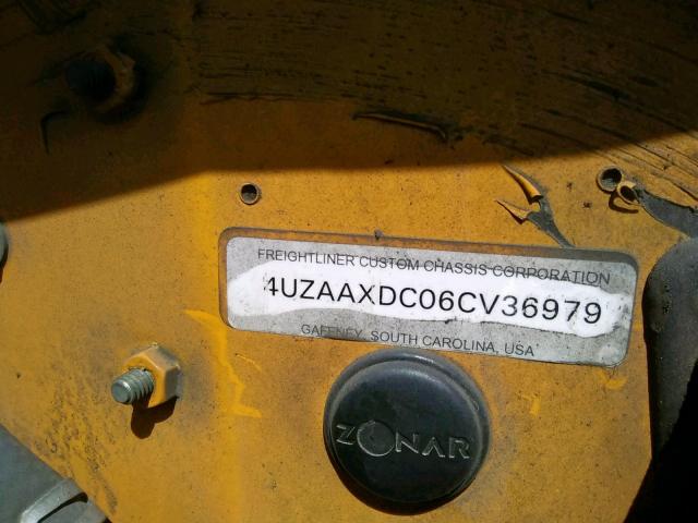 4UZAAXDC06CV36979 - 2006 FREIGHTLINER CHASSIS FS YELLOW photo 10