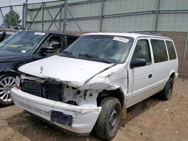 2B4GK45R1NR621524 - 1992 DODGE CARAVAN SE WHITE photo 2