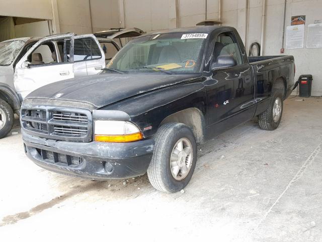 1B7FL26P1WS580003 - 1998 DODGE DAKOTA BLACK photo 2