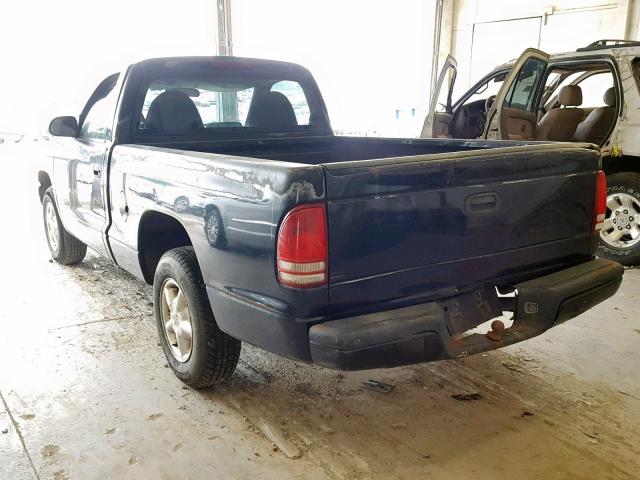 1B7FL26P1WS580003 - 1998 DODGE DAKOTA BLACK photo 3