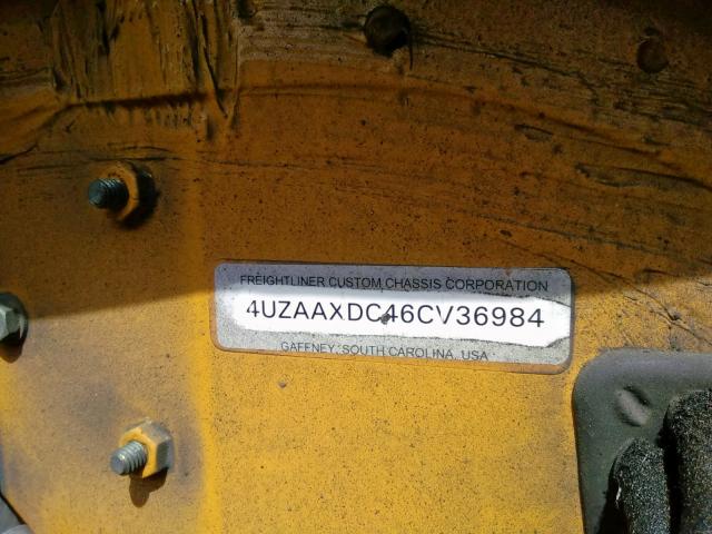 4UZAAXDC46CV36984 - 2006 FREIGHTLINER CHASSIS FS YELLOW photo 10