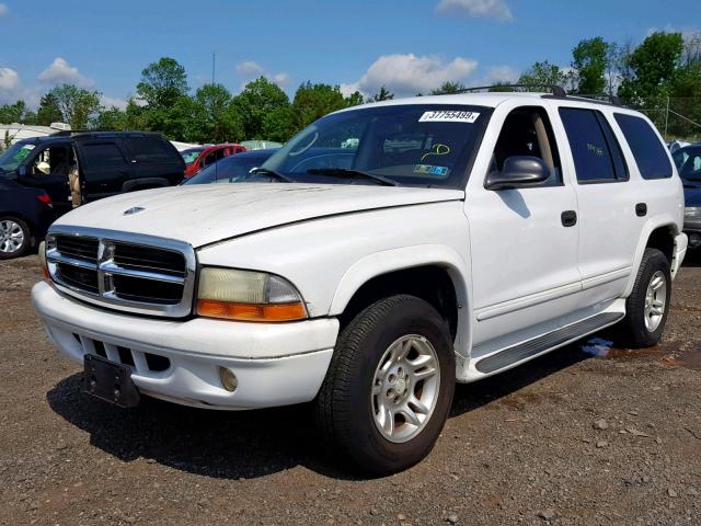 1D4HS48N83F504076 - 2003 DODGE DURANGO SL WHITE photo 2