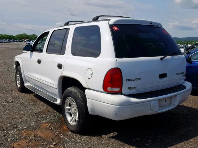 1D4HS48N83F504076 - 2003 DODGE DURANGO SL WHITE photo 3