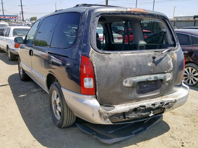 4N2ZN15T52D807379 - 2002 NISSAN QUEST GXE BLUE photo 3