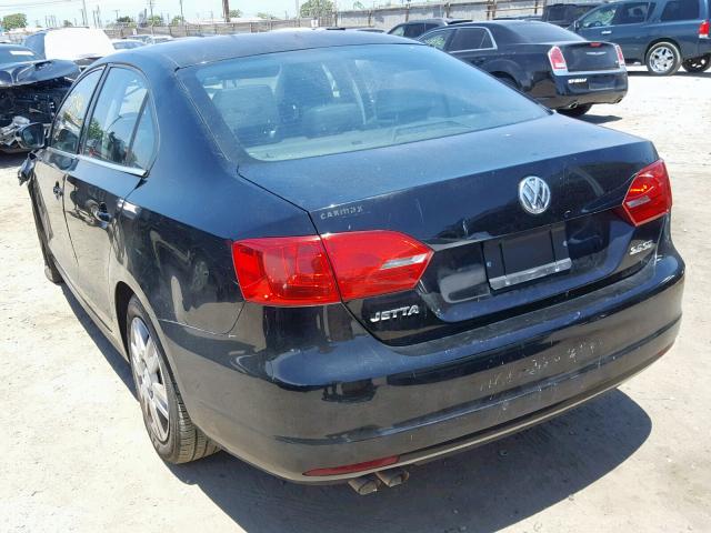 3VWDP7AJ3DM243895 - 2013 VOLKSWAGEN JETTA SE BLACK photo 3