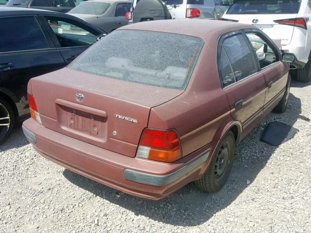 JT2BC52L8T0132120 - 1996 TOYOTA TERCEL DX RED photo 4