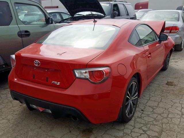 JF1ZNAA10D2712756 - 2013 TOYOTA SCION FR-S RED photo 4